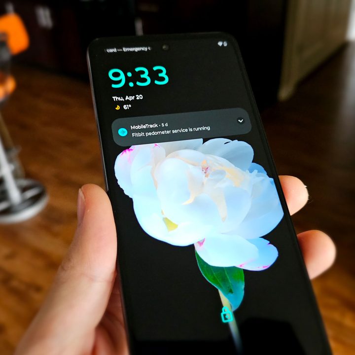 A hand holding the Moto G Power 5G.