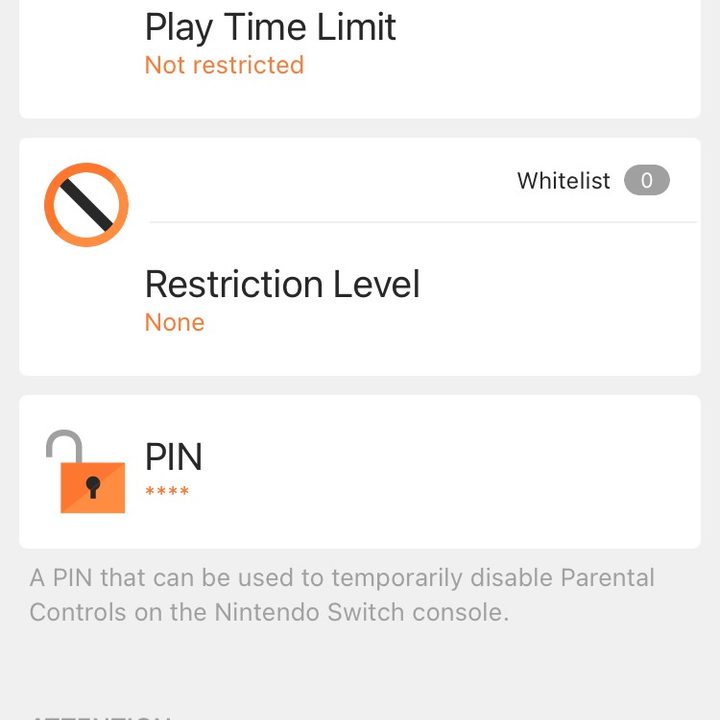Restrictions in the Nintendo Switch Parental Control app.
