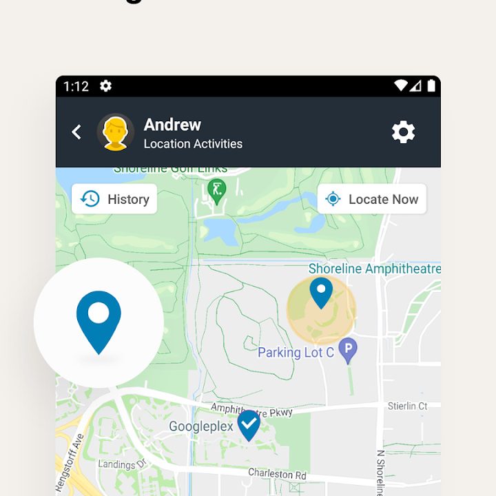 Location tracking in Norton Family Parental Control.