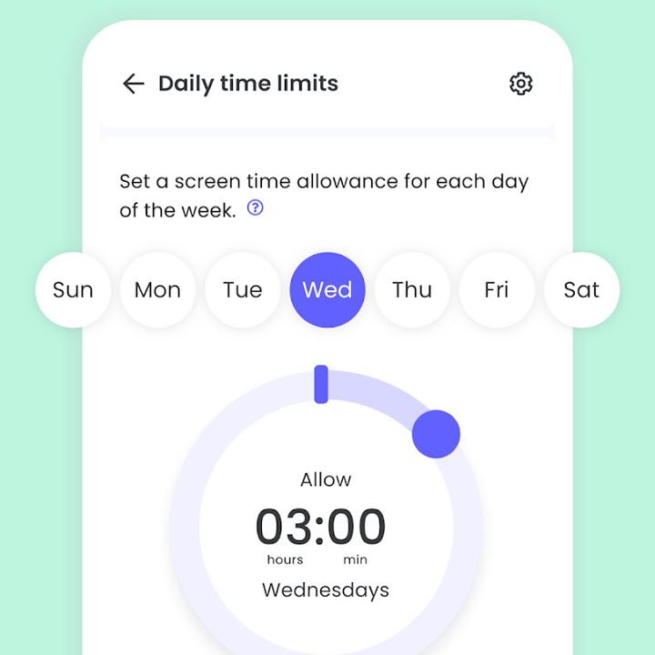 Setting daily limits in Qustodio.