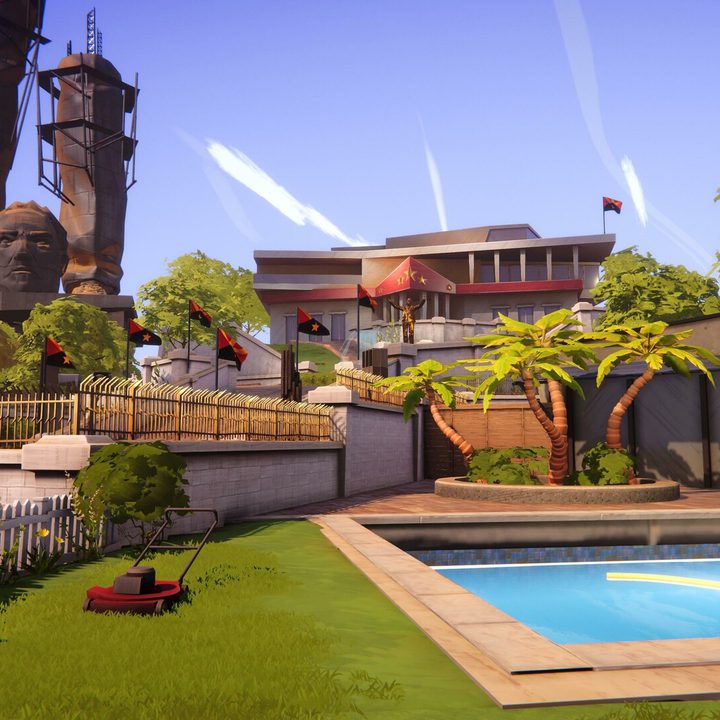 A swimming pool in a nice neighborhood in Road 96: Mile 0.