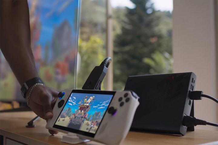 Asus ROG Ally attached to the XG Mobile dock.