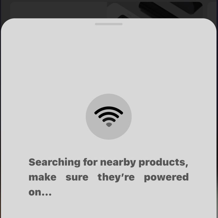 Sonos searching for products message.