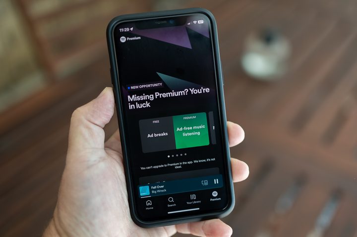 Spotify Premium on an iPhone.