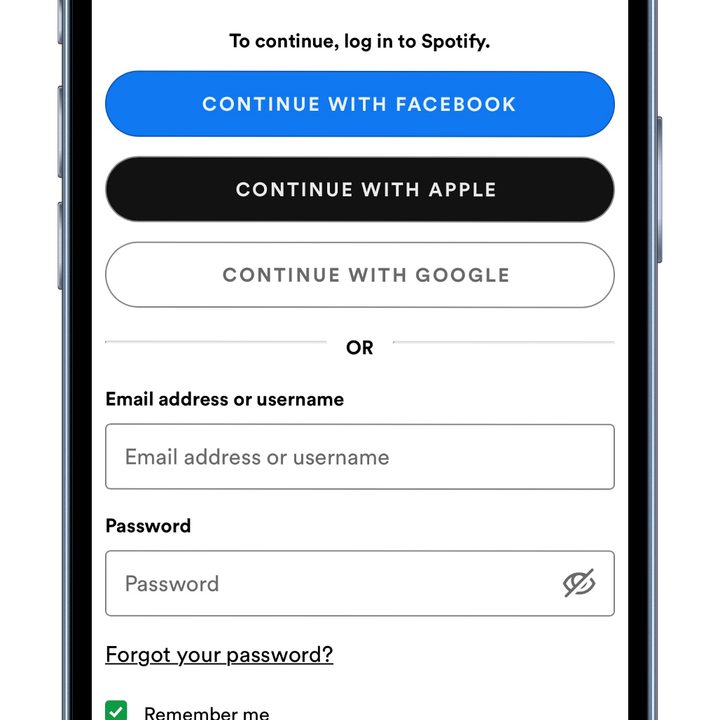 The Stats for Spotify login screen where you enter all your credentials.