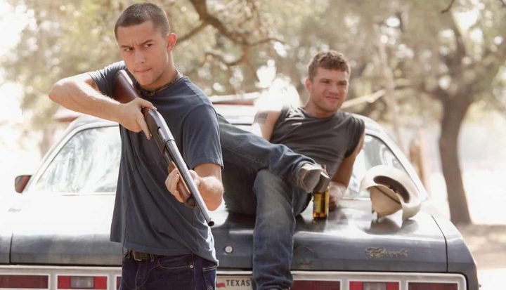 Two guys shoot their guns in Stop-Loss.