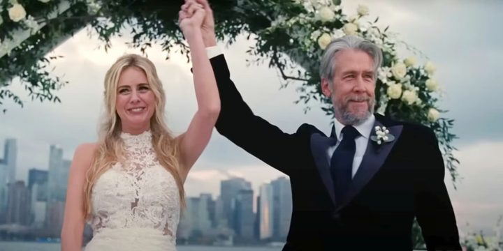 A man and a woman get married in Succession.