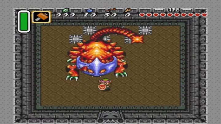 Link fighting helmasaur king.