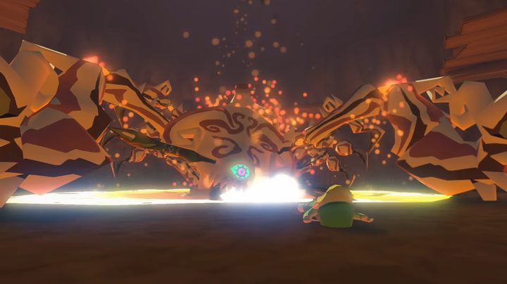 Gohma splashing in lava.