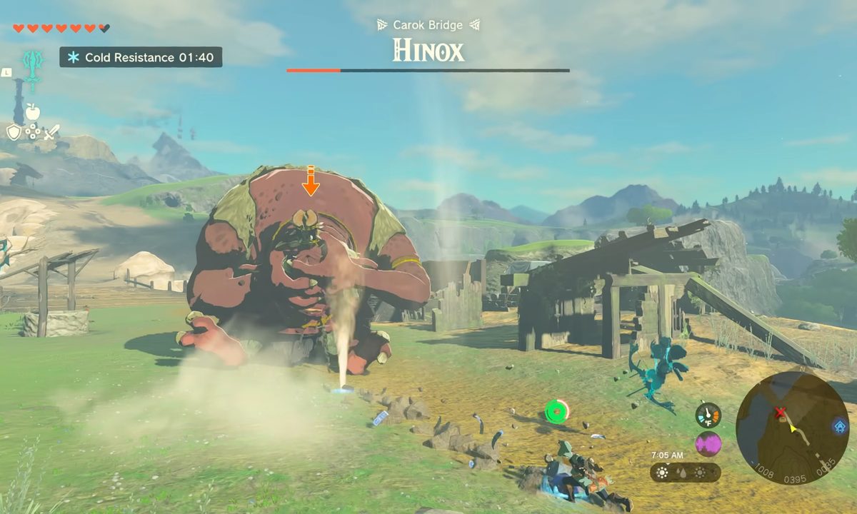Link using the earthwake on a Hinox.