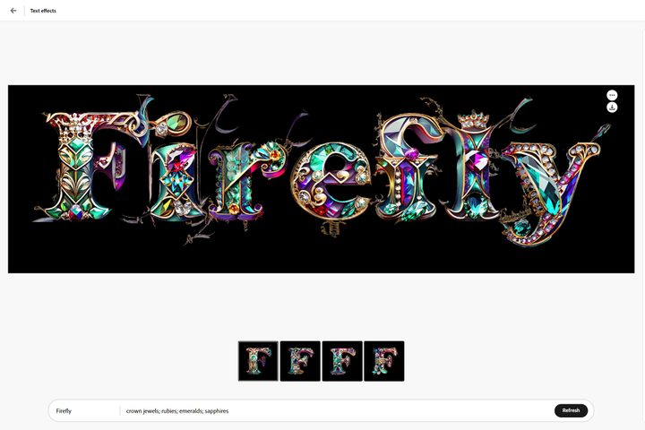 Adobe Firefly can create text with AI image styling.