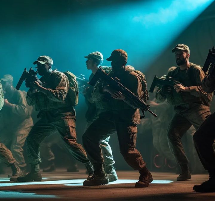 Some colonial marines dance a jig in Aliens: The Musical.