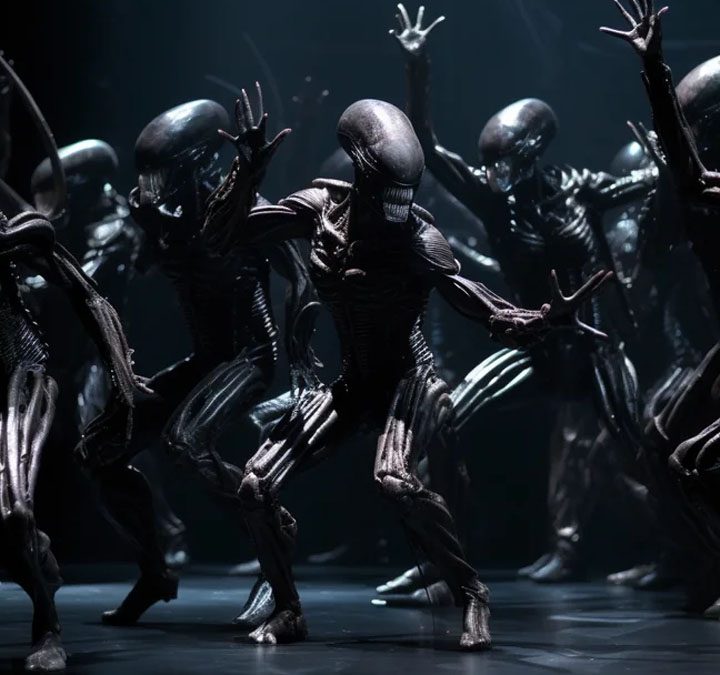 Aliens are dancing in Aliens: The Musical.