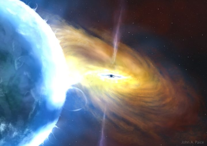 Artist’s impression of a black hole accretion.