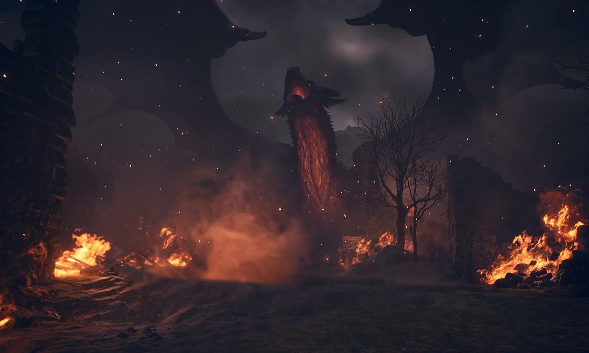 A dragon attacks in Dragon's Dogma 2.