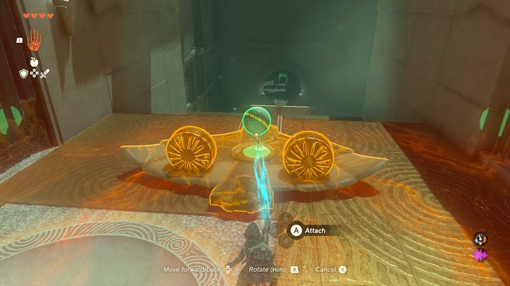 A flying machine with a ball being attached to it