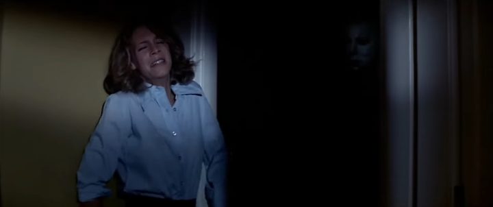Laurie Strode and Michael Myers in "Halloween" (1978).