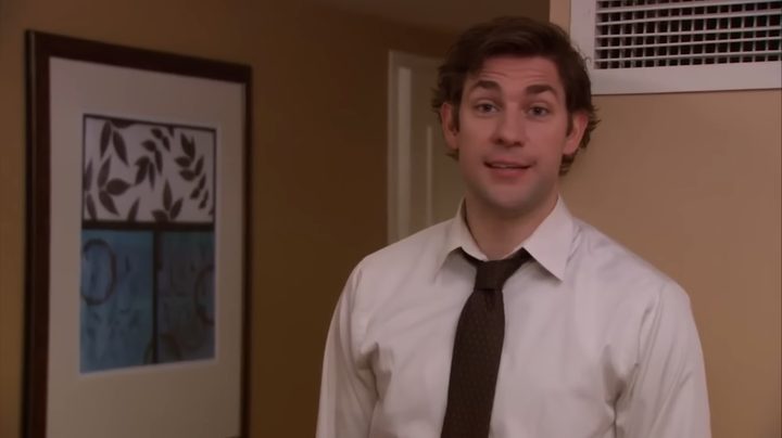 Jim in a hotel room in "The Office."