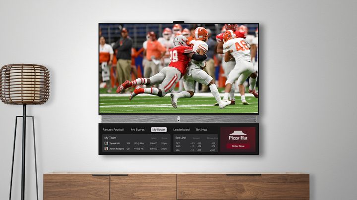 Telly looks to show scores and other game information — along with ads — while you're watching in real time.
