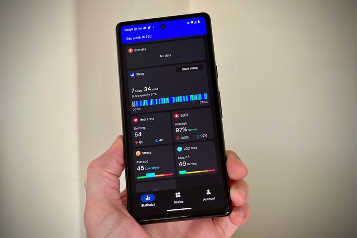 The main screen in the Mobvoi Health app.