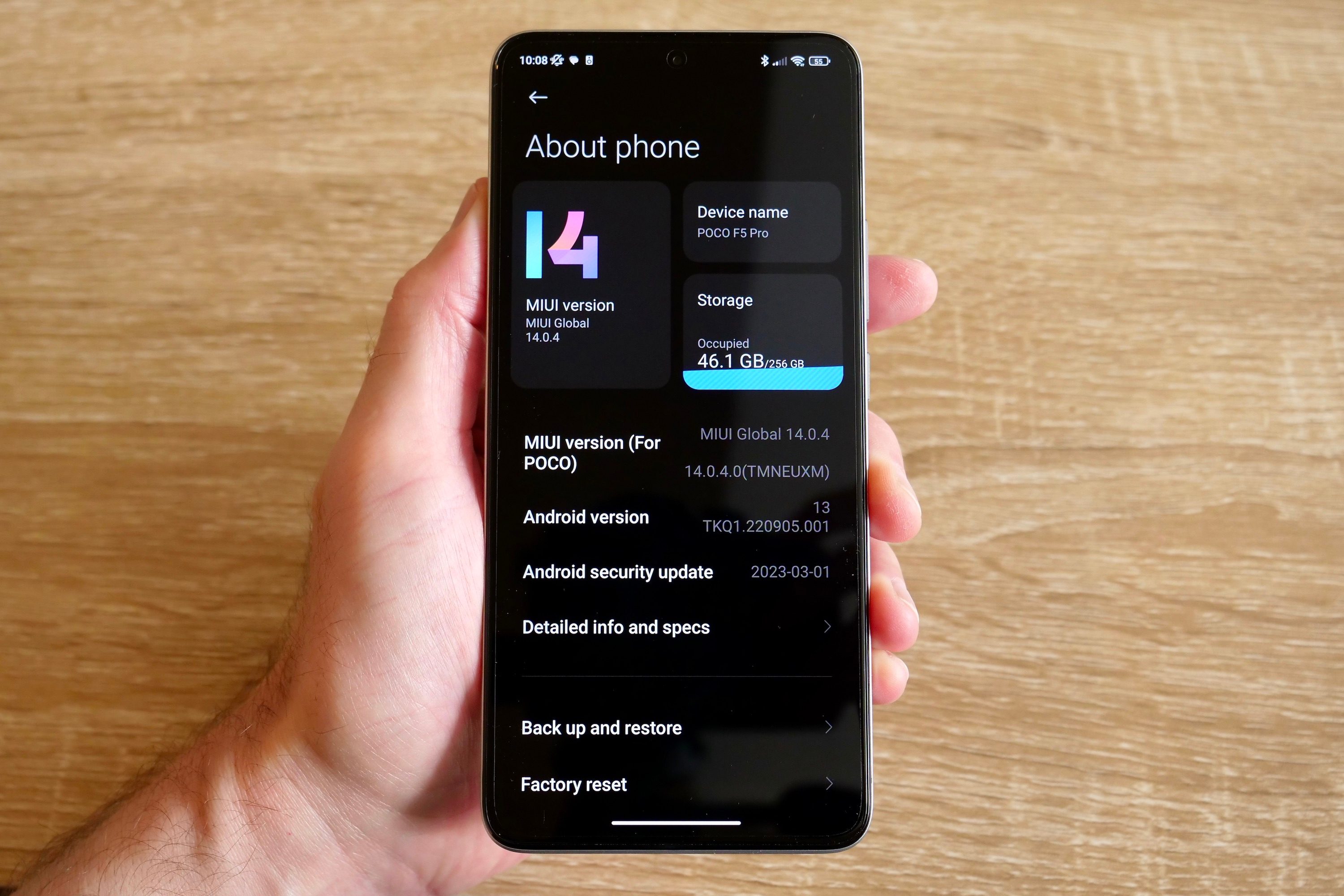 The About Device page on the Poco F5 Pro.