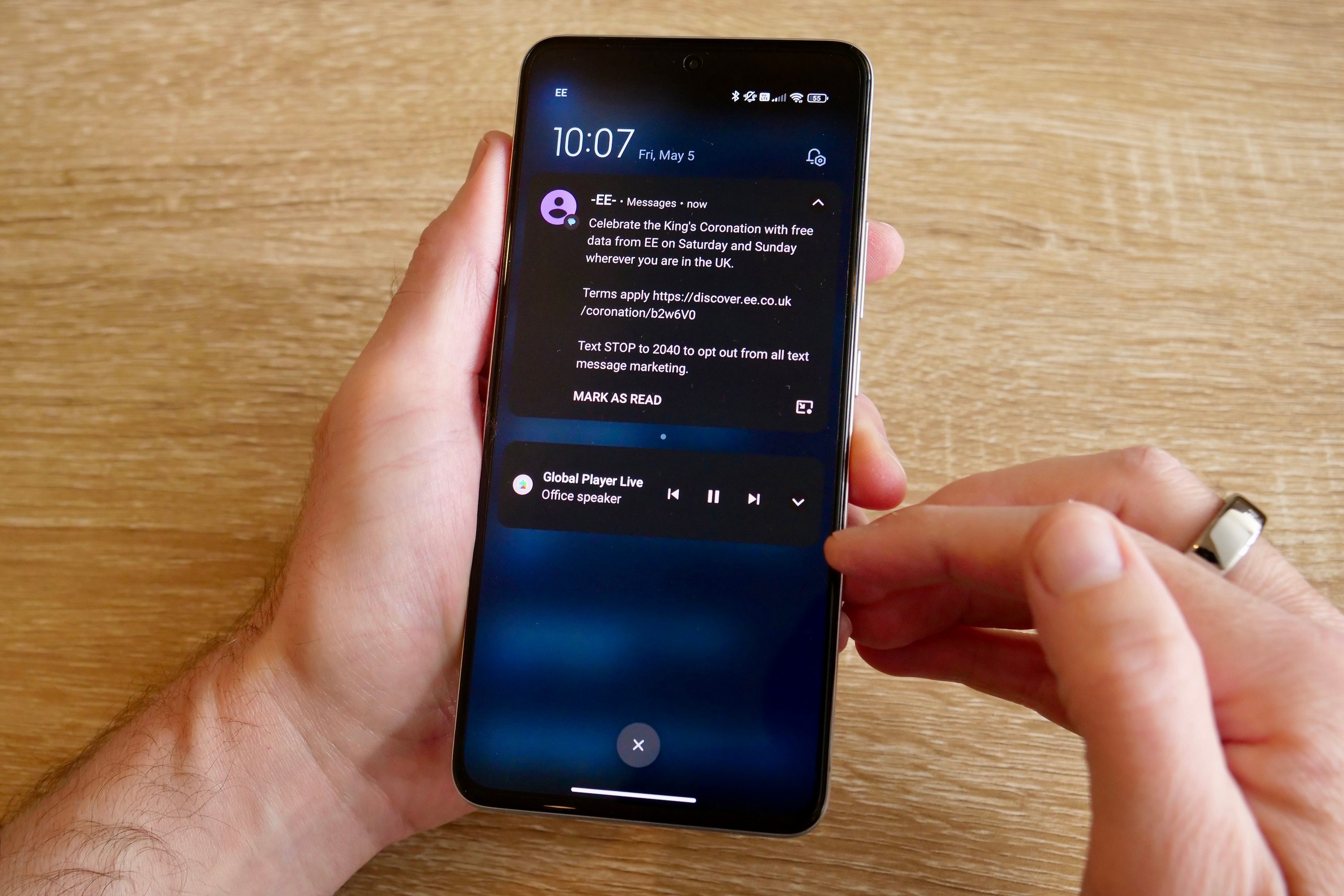 Notifications on the Poco F5 Pro.