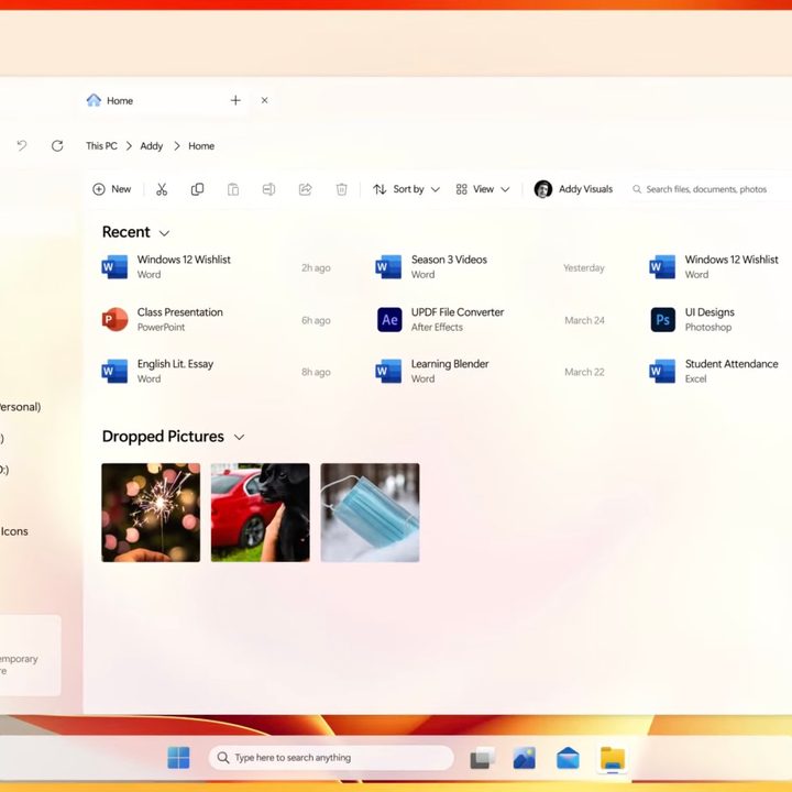 A concept design of Windows 12.
