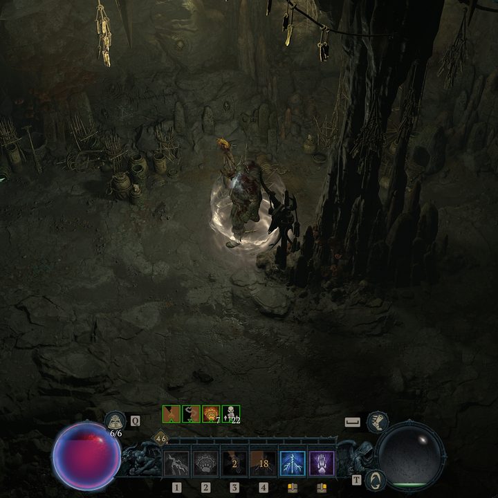 A player attacks druids in Diablo 4.