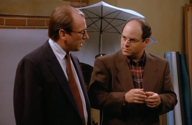 George with a hand model client in "Seinfeld."