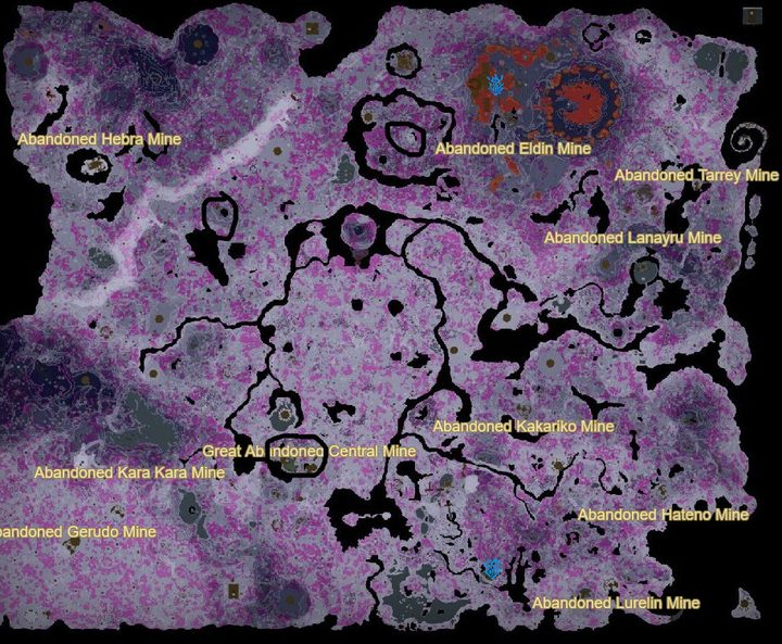 A map of the depths showing where to find zonite.