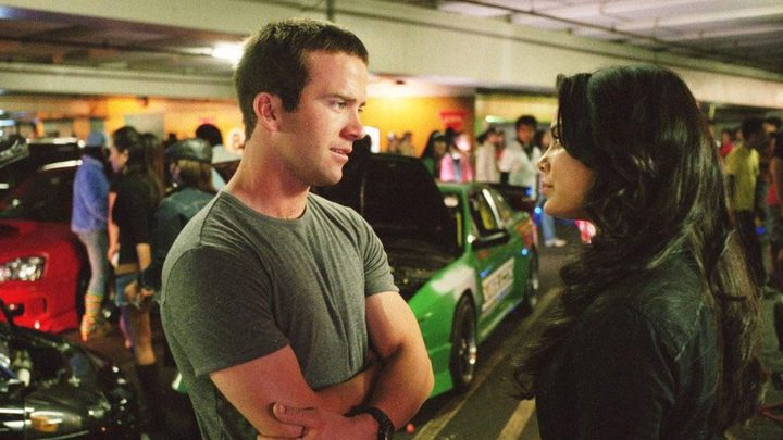 Lucas Black and Nathalie Kelley in Tokyo Drift.