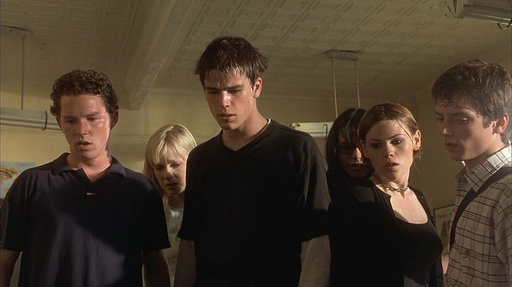The young stars of The Faculty look at an alien parasite.