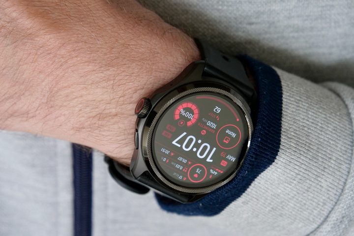 The Mobvoi TicWatch Pro 5 on a person's wrist.