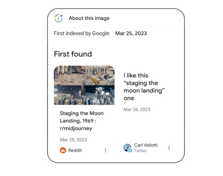 Google's about this image feature will tell users if an image is AI generated.