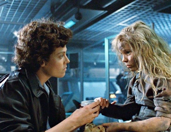 Ellen Ripley and Newt in "Aliens" (1986).