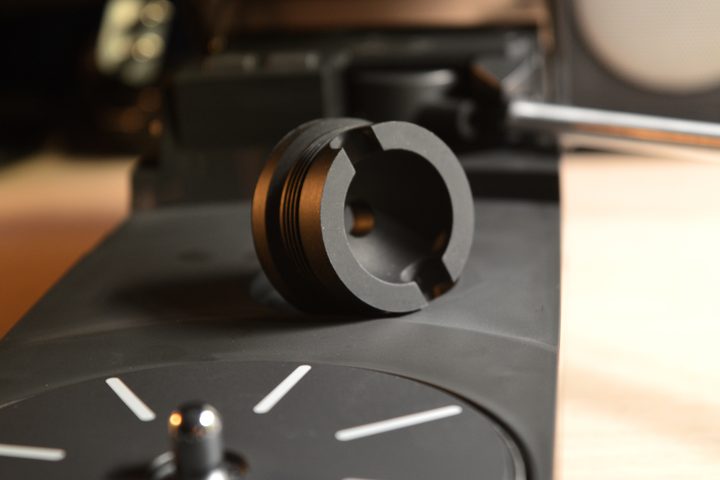 Audio-Technica AT-SB727 Sound Burger adapter close-up.