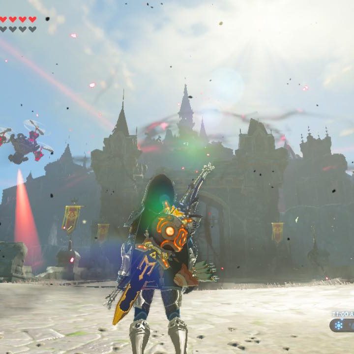 Link looks at Hyrule Castle in The Legend of Zelda: Breath of the Wild.
