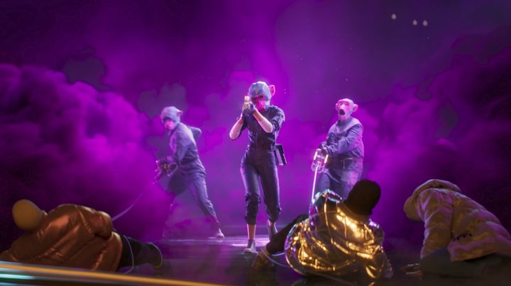 A trio wearing monkey masks attack another crew in the Fairgame$ trailer.
