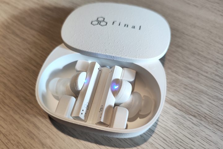 Final Audio ZE8000 charging case - open.