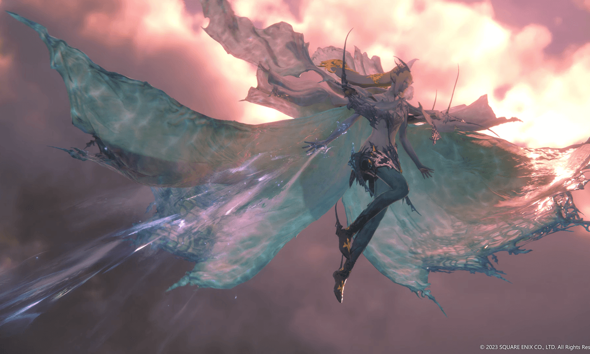 Shiva floats in the air in Final Fantasy XVI.