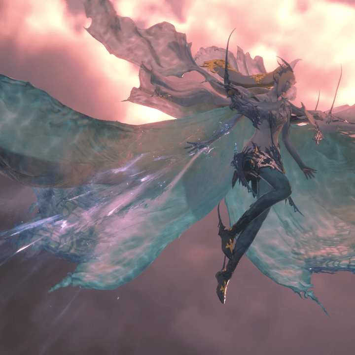 Shiva floats in the air in Final Fantasy XVI.
