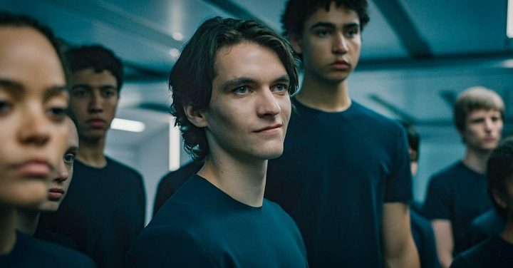 Fionn Whitehead smiles in Voyagers.