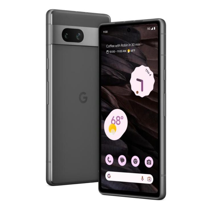 The Google Pixel 7a in Charcoal.
