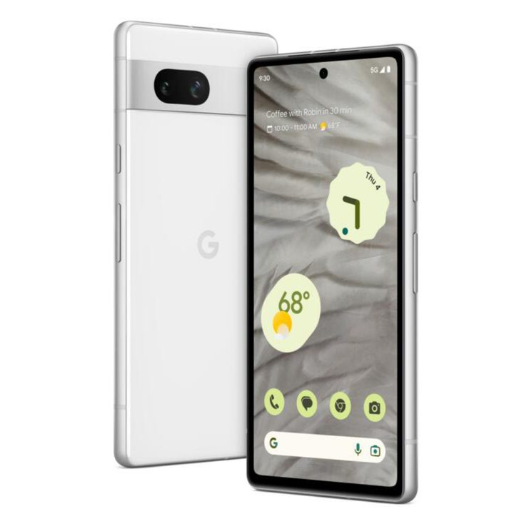The Google Pixel 7a in Snow.