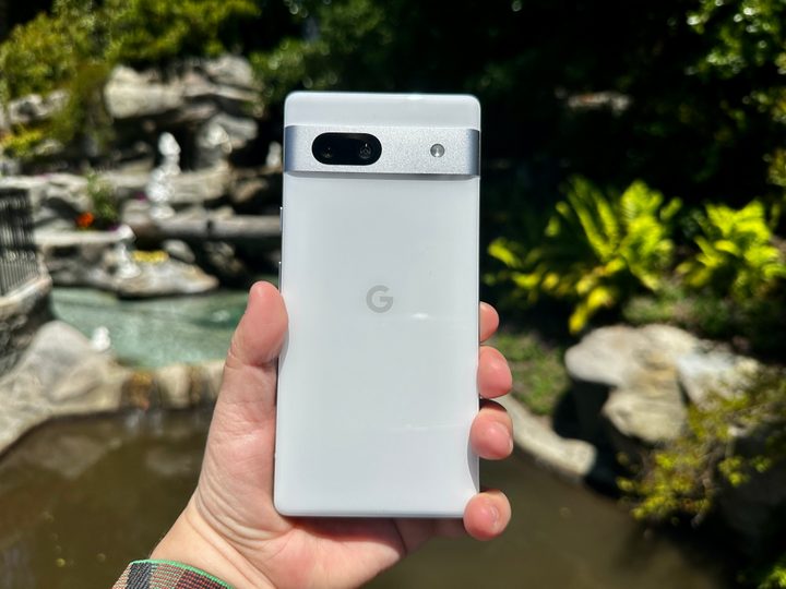 Google Pixel 7a Snow White waterfall