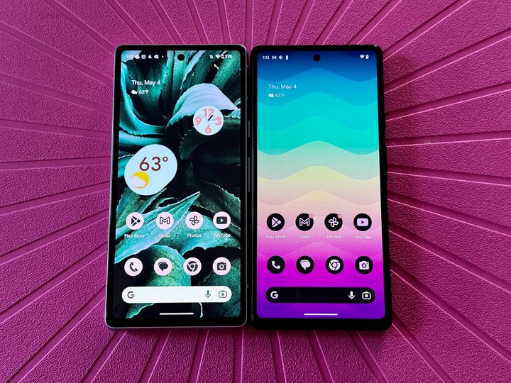 Google Pixel 7a vs 6a display compared