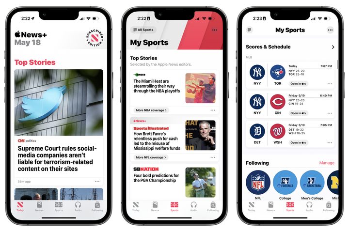 Apple News app in iOS 16.5.