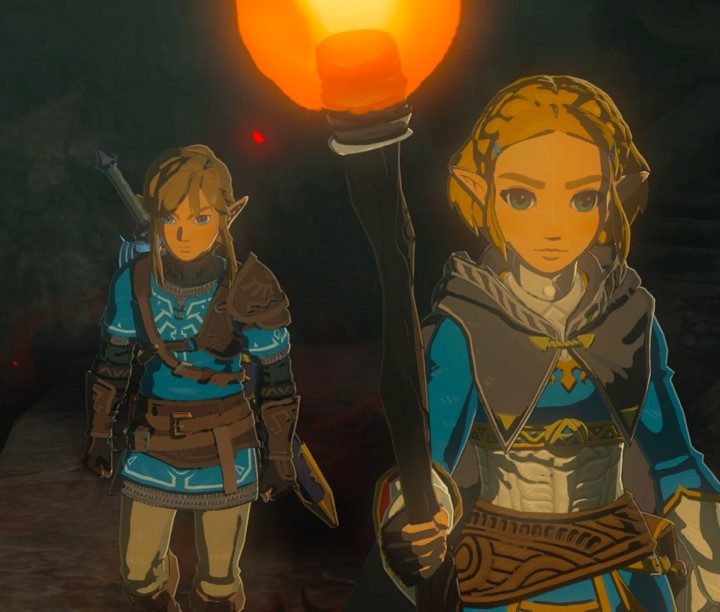 Link and Zelda under Hyrule Castle.