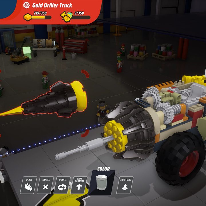 A player customizes a Lego car in Lego 2K Drive.