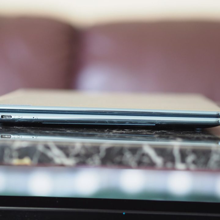 Lenovo Yoga Book 9i left side view showing ports.